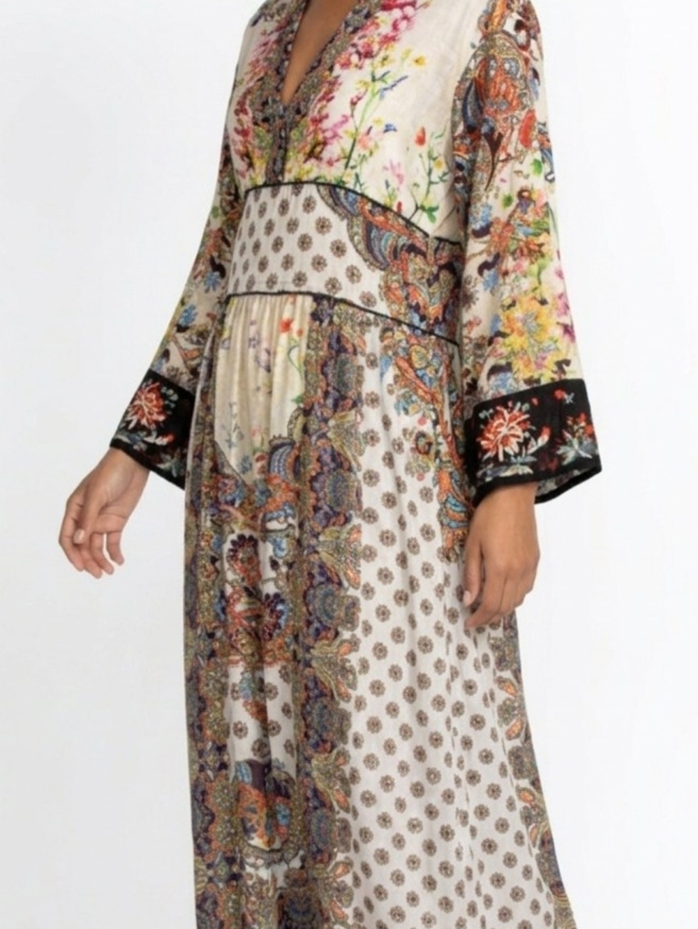 Johnny Was Tierra Zonia Dress Boho Floral Maxi Dress S.S